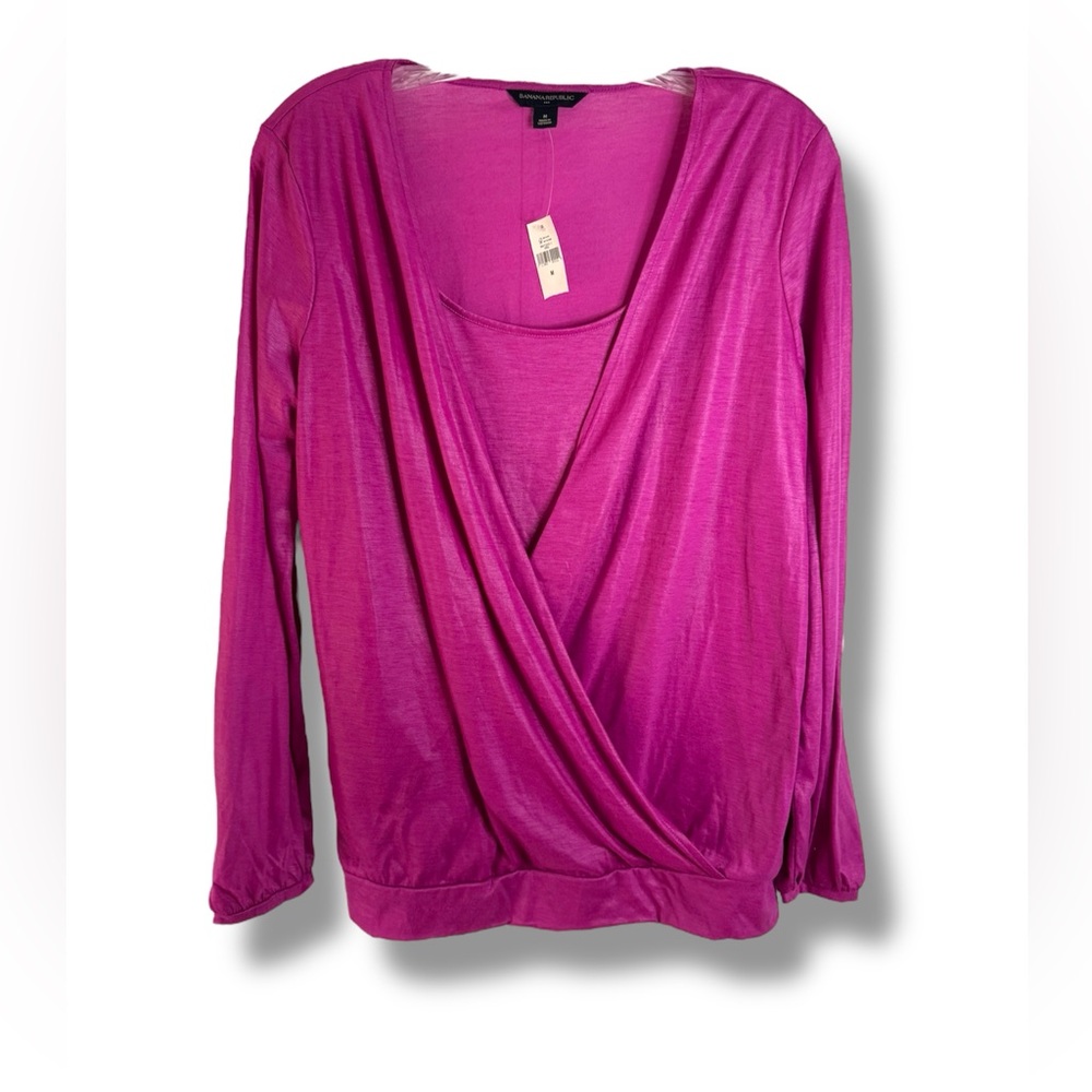Banana Republic Fuchsia Draped Blouse